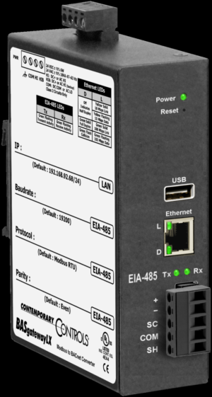 BASgatewayLX Modbus to BACnet gateway with virtual routing 1000 points