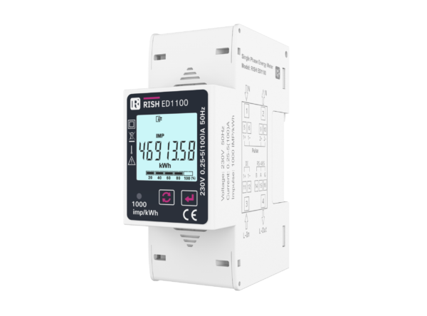1-fase DIN-montert energimåler AC 63A, 2 moduls