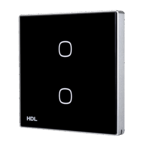 KNX iTouch bryter med 2 knapper sort glass