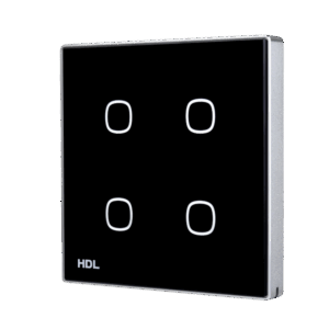 KNX iTouch bryter med 4 knapper sort glass